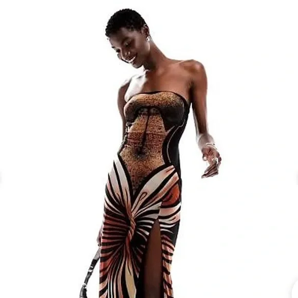 The Kript  multicolor strapless dress - Picture 2 of 3